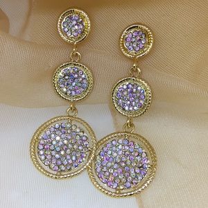 Sparkle Dangle Earrings, Rainbow Crystal
